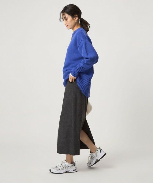 green label relaxing / グリーンレーベル リラクシング ロング・マキシ丈スカート | ［size SHORTあり］ライト サキソニー タイト スカート ウォッシャブル | 詳細3