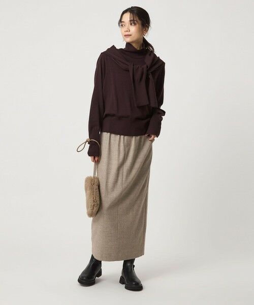 green label relaxing / グリーンレーベル リラクシング ロング・マキシ丈スカート | ［size SHORTあり］ライト サキソニー タイト スカート ウォッシャブル | 詳細8