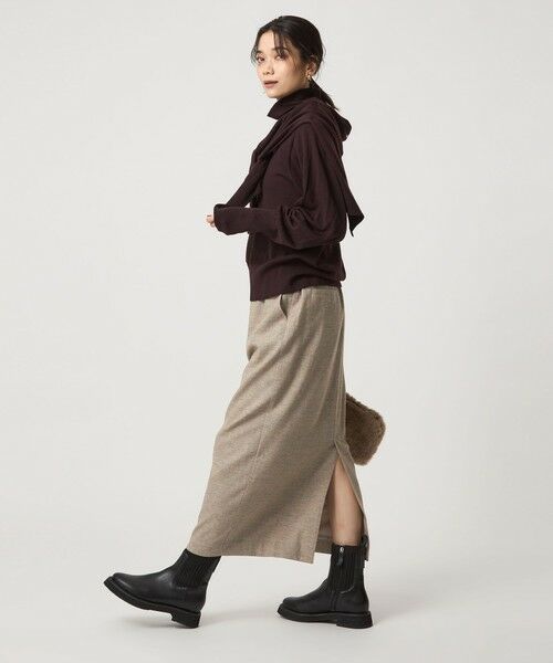 green label relaxing / グリーンレーベル リラクシング ロング・マキシ丈スカート | ［size SHORTあり］ライト サキソニー タイト スカート ウォッシャブル | 詳細9