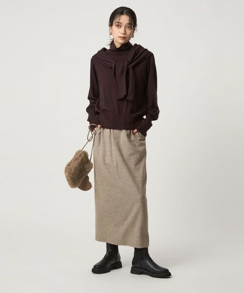 green label relaxing / グリーンレーベル リラクシング ロング・マキシ丈スカート | ［size SHORTあり］ライト サキソニー タイト スカート ウォッシャブル | 詳細10