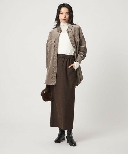 green label relaxing / グリーンレーベル リラクシング ロング・マキシ丈スカート | ［size SHORTあり］ライト サキソニー タイト スカート ウォッシャブル | 詳細22