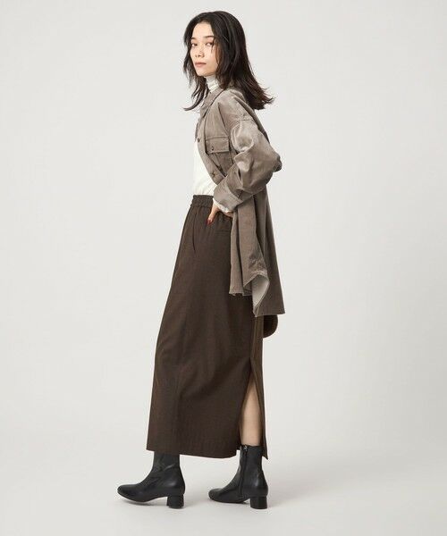 green label relaxing / グリーンレーベル リラクシング ロング・マキシ丈スカート | ［size SHORTあり］ライト サキソニー タイト スカート ウォッシャブル | 詳細23