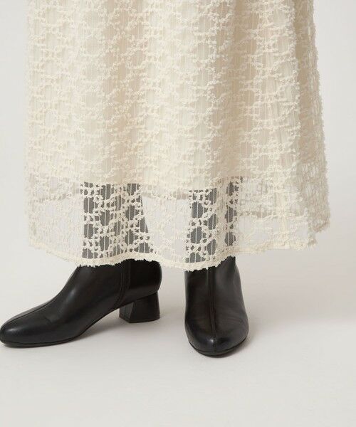 green label relaxing / グリーンレーベル リラクシング ロング・マキシ丈スカート | シアー シシュウ フレア スカート | 詳細11