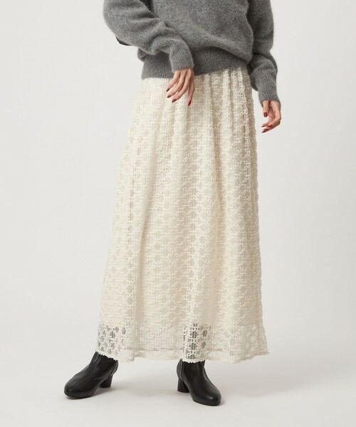 green label relaxing / グリーンレーベル リラクシング ロング・マキシ丈スカート | シアー シシュウ フレア スカート | 詳細2