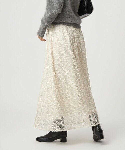green label relaxing / グリーンレーベル リラクシング ロング・マキシ丈スカート | シアー シシュウ フレア スカート | 詳細4