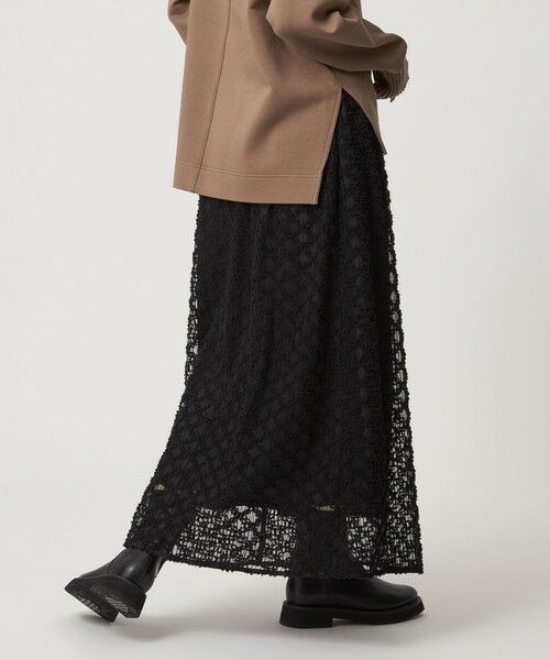 green label relaxing / グリーンレーベル リラクシング ロング・マキシ丈スカート | シアー シシュウ フレア スカート | 詳細16