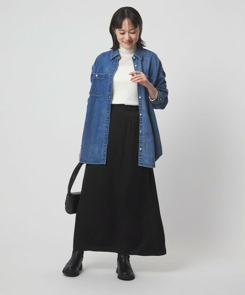 green label relaxing / グリーンレーベル リラクシング ロング・マキシ丈スカート | ジャガード サテン ナロー スカート | 詳細3