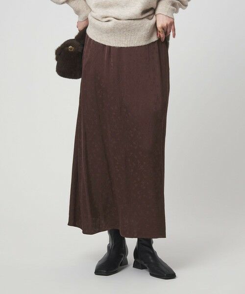 green label relaxing / グリーンレーベル リラクシング ロング・マキシ丈スカート | ジャガード サテン ナロー スカート | 詳細11