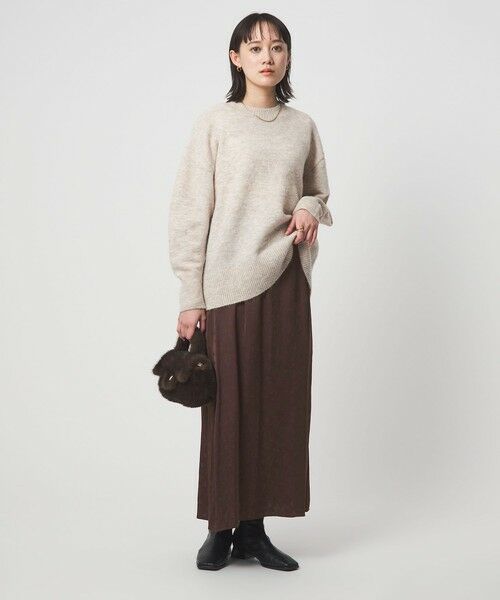 green label relaxing / グリーンレーベル リラクシング ロング・マキシ丈スカート | ジャガード サテン ナロー スカート | 詳細12