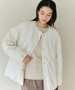green label relaxing / グリーンレーベル リラクシング ブルゾン | ［size SHORTあり］パフィー ノーカラー ブルゾン 撥水 保温性 ウォッシャブル