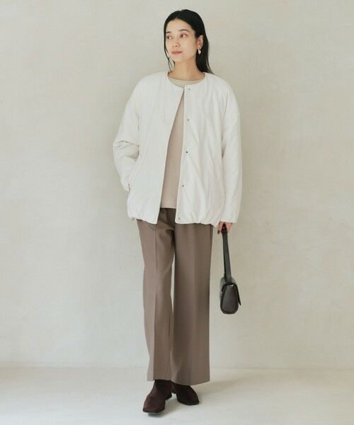 green label relaxing / グリーンレーベル リラクシング ブルゾン | ［size SHORTあり］パフィー ノーカラー ブルゾン 撥水 保温性 ウォッシャブル | 詳細2