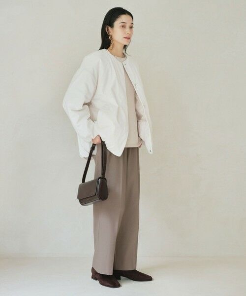 green label relaxing / グリーンレーベル リラクシング ブルゾン | ［size SHORTあり］パフィー ノーカラー ブルゾン 撥水 保温性 ウォッシャブル | 詳細3