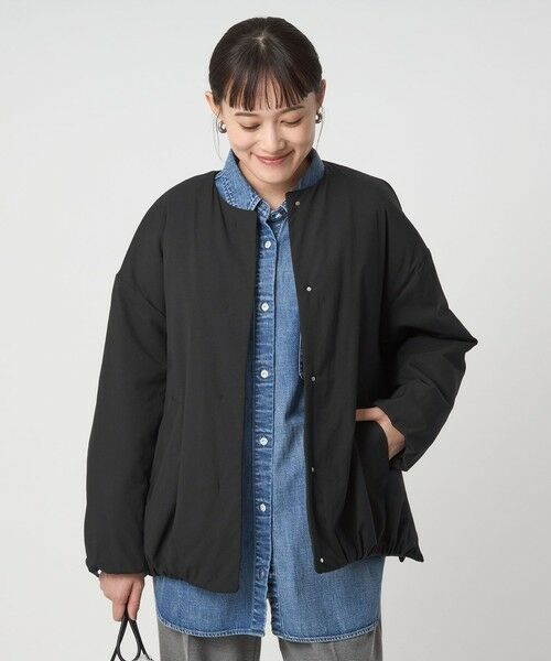 green label relaxing / グリーンレーベル リラクシング ブルゾン | ［size SHORTあり］パフィー ノーカラー ブルゾン 撥水 保温性 ウォッシャブル | 詳細10