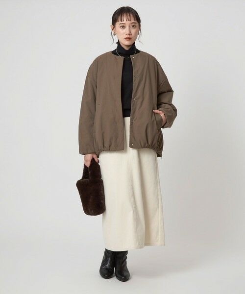 green label relaxing / グリーンレーベル リラクシング ブルゾン | ［size SHORTあり］パフィー ノーカラー ブルゾン 撥水 保温性 ウォッシャブル | 詳細26