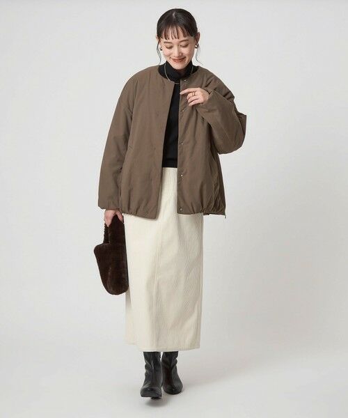 green label relaxing / グリーンレーベル リラクシング ブルゾン | ［size SHORTあり］パフィー ノーカラー ブルゾン 撥水 保温性 ウォッシャブル | 詳細27