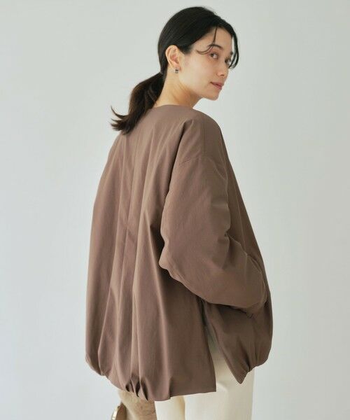 green label relaxing / グリーンレーベル リラクシング ブルゾン | ［size SHORTあり］パフィー ノーカラー ブルゾン 撥水 保温性 ウォッシャブル | 詳細17