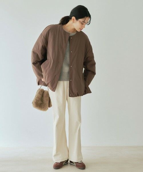 green label relaxing / グリーンレーベル リラクシング ブルゾン | ［size SHORTあり］パフィー ノーカラー ブルゾン 撥水 保温性 ウォッシャブル | 詳細18