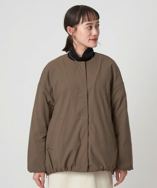 green label relaxing / グリーンレーベル リラクシング ブルゾン | ［size SHORTあり］パフィー ノーカラー ブルゾン 撥水 保温性 ウォッシャブル | 詳細30