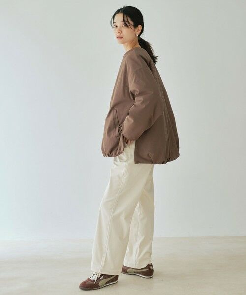 green label relaxing / グリーンレーベル リラクシング ブルゾン | ［size SHORTあり］パフィー ノーカラー ブルゾン 撥水 保温性 ウォッシャブル | 詳細19