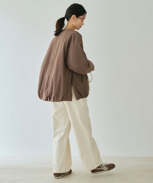 green label relaxing / グリーンレーベル リラクシング ブルゾン | ［size SHORTあり］パフィー ノーカラー ブルゾン 撥水 保温性 ウォッシャブル | 詳細20