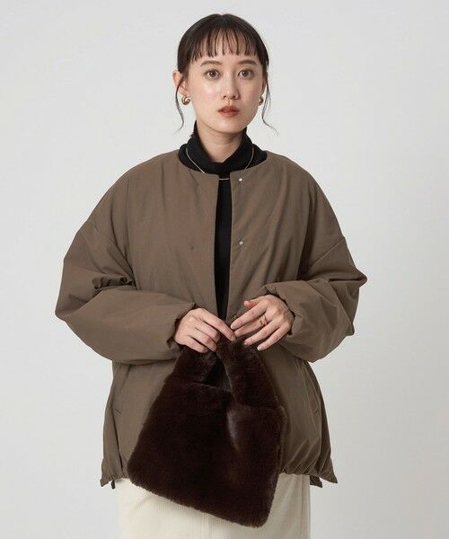 green label relaxing / グリーンレーベル リラクシング ブルゾン | ［size SHORTあり］パフィー ノーカラー ブルゾン 撥水 保温性 ウォッシャブル | 詳細24