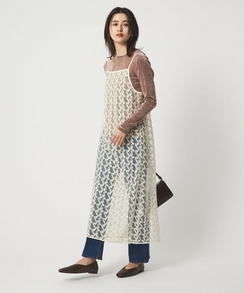 green label relaxing / グリーンレーベル リラクシング ロング・マキシ丈ワンピース | リボン キャミソール ワンピース | 詳細1