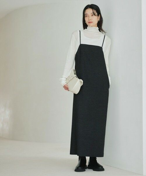 green label relaxing / グリーンレーベル リラクシング ロング・マキシ丈ワンピース | ［size SHORTあり］ライト サキソニー キャミソール ワンピース ウォッシャブル | 詳細1