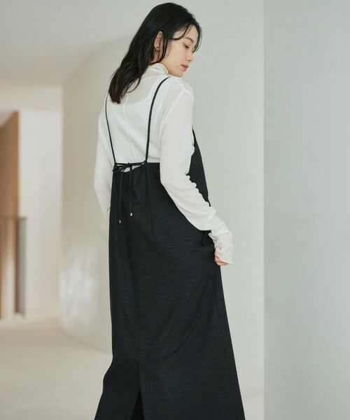 green label relaxing / グリーンレーベル リラクシング ロング・マキシ丈ワンピース | ［size SHORTあり］ライト サキソニー キャミソール ワンピース ウォッシャブル | 詳細2