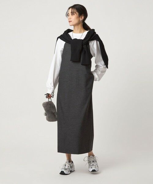 green label relaxing / グリーンレーベル リラクシング ロング・マキシ丈ワンピース | ［size SHORTあり］ライト サキソニー キャミソール ワンピース ウォッシャブル | 詳細5