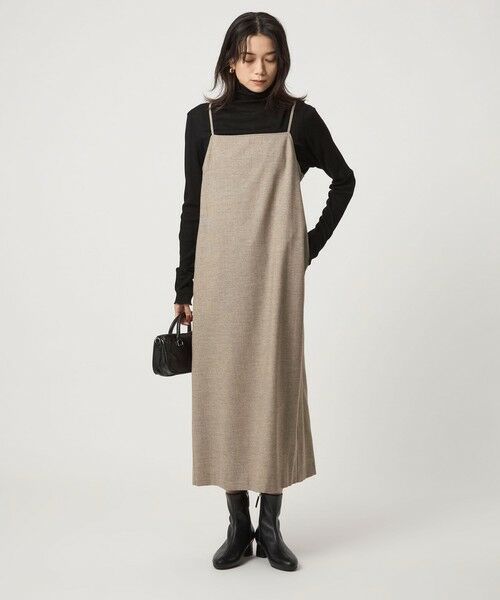 green label relaxing / グリーンレーベル リラクシング ロング・マキシ丈ワンピース | ［size SHORTあり］ライト サキソニー キャミソール ワンピース ウォッシャブル | 詳細12