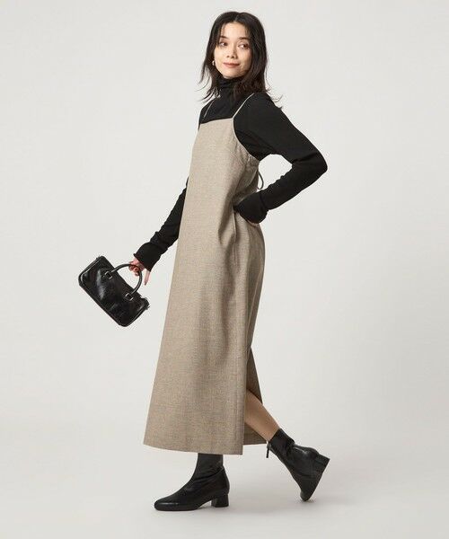 green label relaxing / グリーンレーベル リラクシング ロング・マキシ丈ワンピース | ［size SHORTあり］ライト サキソニー キャミソール ワンピース ウォッシャブル | 詳細13