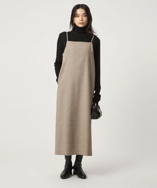 green label relaxing/グリーンレーベル リラクシング ［size SHORTあり］ライト サキソニー キャミソール ワンピース ウォッシャブル BEIGE FREE