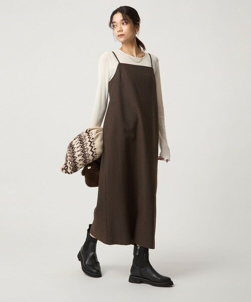 green label relaxing / グリーンレーベル リラクシング ロング・マキシ丈ワンピース | ［size SHORTあり］ライト サキソニー キャミソール ワンピース ウォッシャブル | 詳細17