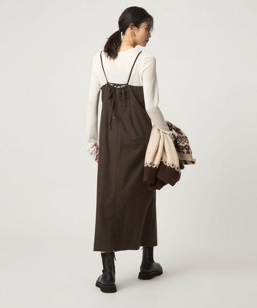 green label relaxing / グリーンレーベル リラクシング ロング・マキシ丈ワンピース | ［size SHORTあり］ライト サキソニー キャミソール ワンピース ウォッシャブル | 詳細18