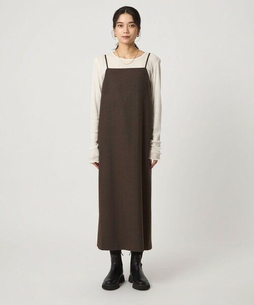 green label relaxing / グリーンレーベル リラクシング ロング・マキシ丈ワンピース | ［size SHORTあり］ライト サキソニー キャミソール ワンピース ウォッシャブル | 詳細20
