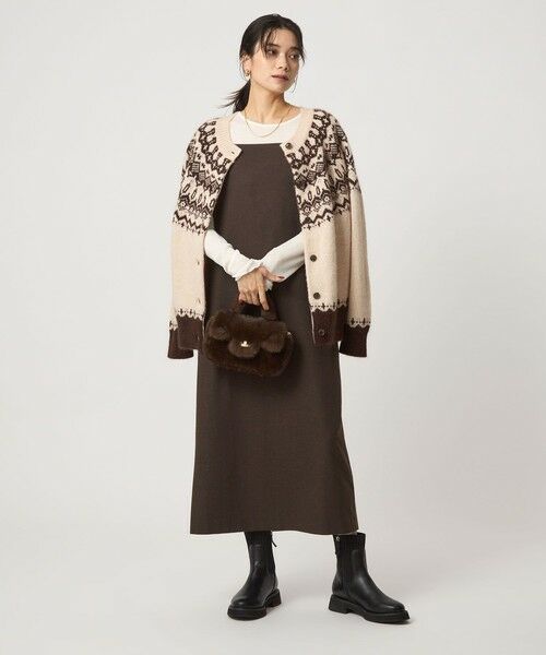 green label relaxing/グリーンレーベル リラクシング ［size SHORTあり］ライト サキソニー キャミソール ワンピース ウォッシャブル DK. BROWN XS-S(SHORT-36)