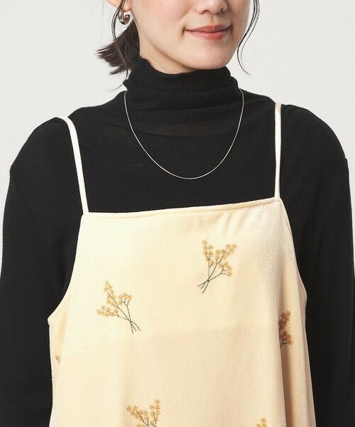 green label relaxing / グリーンレーベル リラクシング ロング・マキシ丈ワンピース | ベロア シシュウ キャミソール ワンピース | 詳細12