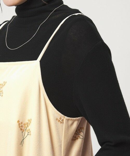 green label relaxing / グリーンレーベル リラクシング ロング・マキシ丈ワンピース | ベロア シシュウ キャミソール ワンピース | 詳細13