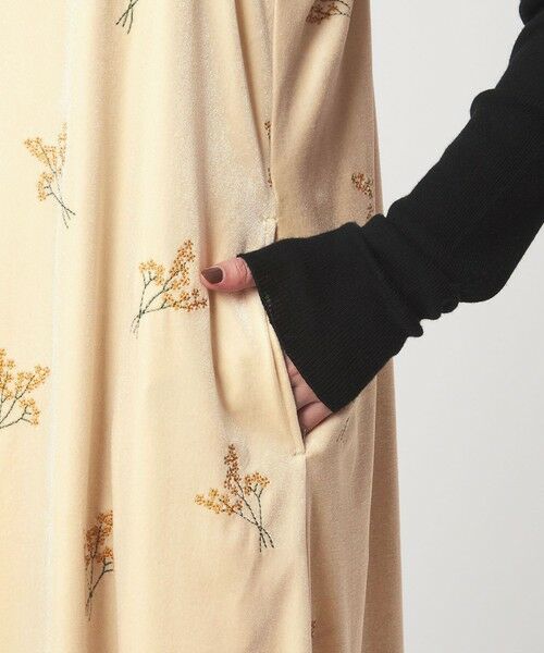 green label relaxing / グリーンレーベル リラクシング ロング・マキシ丈ワンピース | ベロア シシュウ キャミソール ワンピース | 詳細14