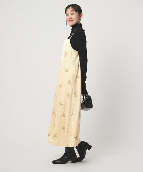 green label relaxing / グリーンレーベル リラクシング ロング・マキシ丈ワンピース | ベロア シシュウ キャミソール ワンピース | 詳細7