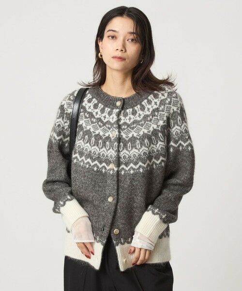 green label relaxing / グリーンレーベル リラクシング カーディガン・ボレロ | ノルディック ジャガード カーディガン | 詳細1