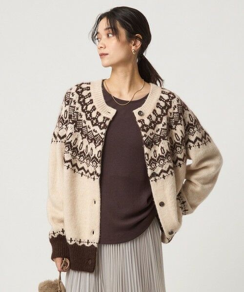 green label relaxing / グリーンレーベル リラクシング カーディガン・ボレロ | ノルディック ジャガード カーディガン | 詳細7
