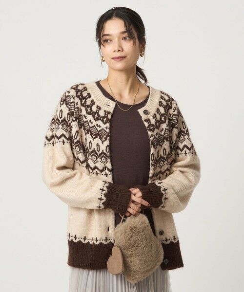 green label relaxing / グリーンレーベル リラクシング カーディガン・ボレロ | ノルディック ジャガード カーディガン | 詳細8