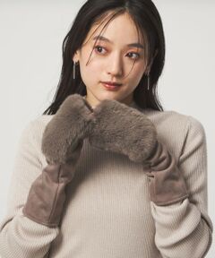 green label relaxing / グリーンレーベル リラクシング 手袋 | フェイクファー 切り替え アームウォーマー