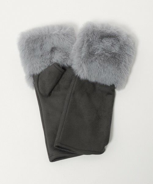 green label relaxing / グリーンレーベル リラクシング 手袋 | フェイクファー 切り替え アームウォーマー | 詳細2