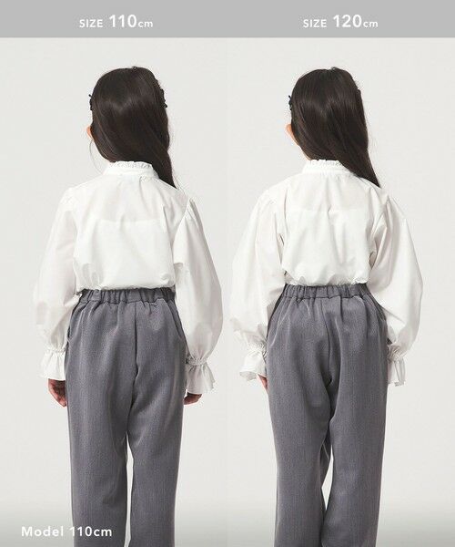 green label relaxing / グリーンレーベル リラクシング シャツ・ブラウス | スタンドカラー フリルリボン ブラウス/ キッズ 110cm-130cm | 詳細10