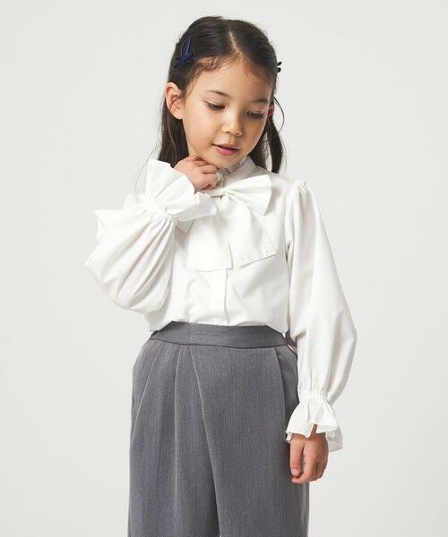 green label relaxing / グリーンレーベル リラクシング シャツ・ブラウス | スタンドカラー フリルリボン ブラウス/ キッズ 110cm-130cm | 詳細6