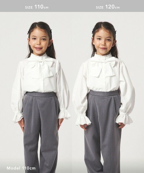 green label relaxing / グリーンレーベル リラクシング シャツ・ブラウス | スタンドカラー フリルリボン ブラウス/ キッズ 110cm-130cm | 詳細8