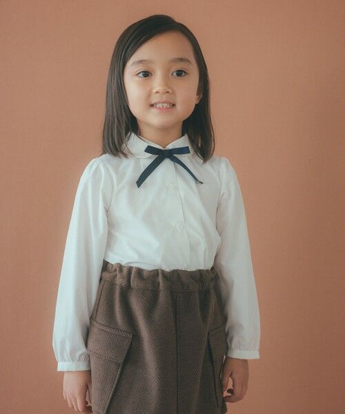 green label relaxing/グリーンレーベル リラクシング マルエリ リボン ブラウス / キッズ 110cm-130cm OFF WHITE 120cm green label relaxing/グリーンレーベル リラクシング マルエリ リボン ブラウス / キッズ 110cm-130cm OFF WHITE 120cm