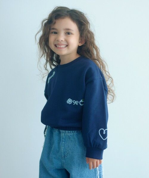 green label relaxing/グリーンレーベル リラクシング チェーンステッチ 裏毛プルオーバー / トレーナー100cm-160cm NAVY 110cm green label relaxing/グリーンレーベル リラクシング チェーンステッチ 裏毛プルオーバー / トレーナー100cm-160cm NAVY 110cm